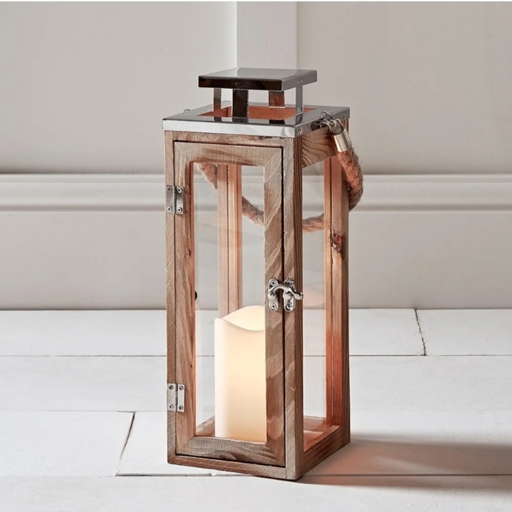 Lights4fun, Inc. 13" Large Wooden Decorative Rustic Battery Operated